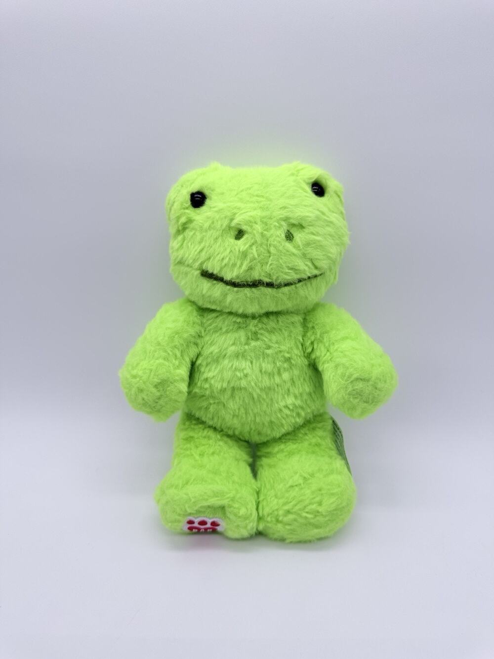 Build A Bear Green Frog Plush Stuffed Animal Cute Soft Fluffy Cuddle Toy Doll 9”